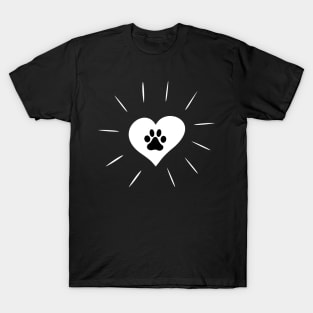 Heart with paw print T-Shirt